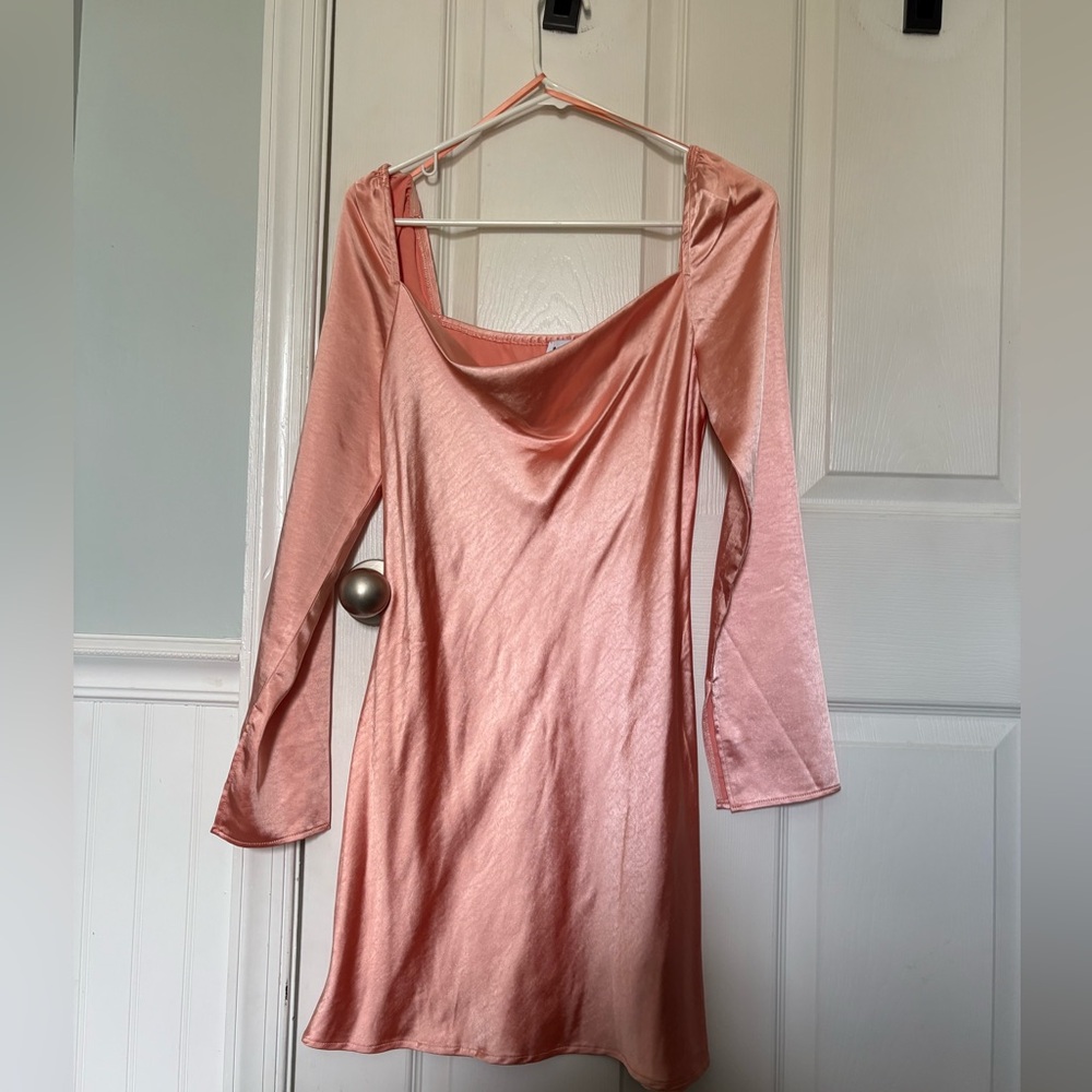 Elegant Pink Satin Dress